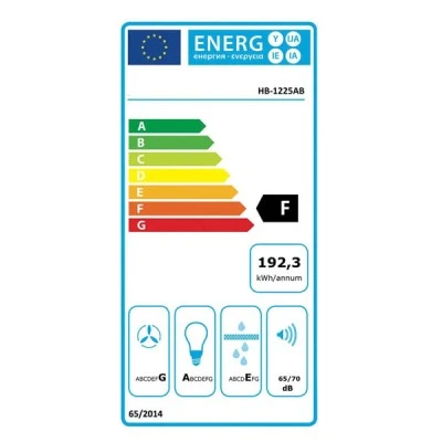 Απορροφητήρας ελεύθερος 60cm HB-1225 420 m³/h με 3 επίπεδα ταχύτητας και φίλτρα αλουμινίου μαύρο χρώμα
