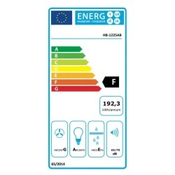 Απορροφητήρας ελεύθερος 60cm HB-1225AB με 3 επίπεδα ταχύτητας πατητούς διακόπτες και LED φωτισμό λευκός