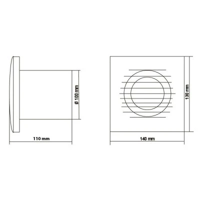 Εξαεριστήρας μπάνιου EUROPLAST E100G χρυσό Φ100 19W 100m3/h 230V επίτοιχης τοποθέτησης