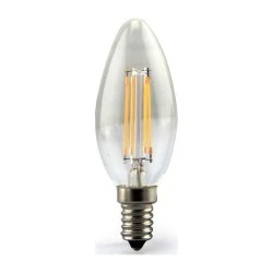Λάμπα led filament κεράκι C35 Ε14 ισχύος 4W 230V 6000Κ ψυχρό λευκό φως 500lumen