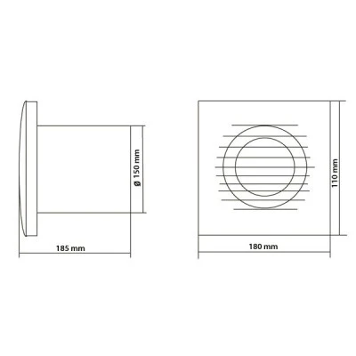 Εξαεριστήρας μπάνιου EUROPLAST E150 λευκός Φ150 24W 300m3/h 230V επίτοιχης τοποθέτησης Εξαεριστήρας μπάνιου EUROPLAST E150 λευκός Φ150 24W 300m3/h 230V επίτοιχης τοποθέτησης