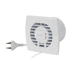 Εξαεριστήρας μπάνιου EUROPLAST E150WP λευκός Φ150 24W 300m3/h 230V με καλώδιο & διακόπτη