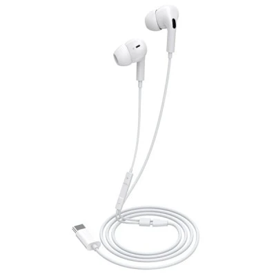 Earphones με μικρόφωνο CELEBRAT USB-C σύνδεση Φ10mm με μήκος καλωδίου 1.2m σε λευκό χρώμα Earphones με μικρόφωνο CELEBRAT USB-C σύνδεση Φ10mm με μήκος καλωδίου 1.2m σε λευκό χρώμα