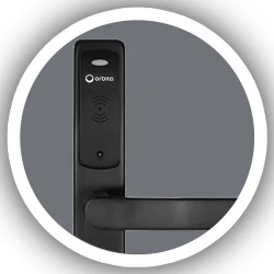 Κλειδαριά RFID Orbita E3461P μαύρη με ειδοποίηση χαμηλής μπαταρίας κατάλληλη για πόρτες αλουμινίου