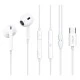 Earphones με μικρόφωνο  CELEBRAT με USB-C σύνδεση Φ14mm & μήκος καλωδίου 1.2m σε λευκό χρώμα 