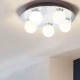 Απλίκα μπάνιου οροφής τρίφωτη LED 3,3 W θερμό λευκό φως χρώμιο και λευκό γυάλινο καλύμμα IP44