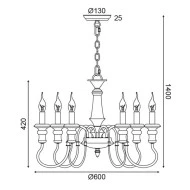 Κρεμαστό φωτιστικό 6ΧΕ14 D60xh150cm μεταλλικό αντικέ/σκουριά Κρεμαστό φωτιστικό 6ΧΕ14 D60xh150cm μεταλλικό αντικέ/σκουριά