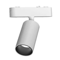 Led spot αλουμινίου 12W για μαγνητικές μονοφασικές ράγες DC48V 4000k ενδιάμεσο λευκό φως σε λευκό χρώμα & χρόνο ζωής 25.000h