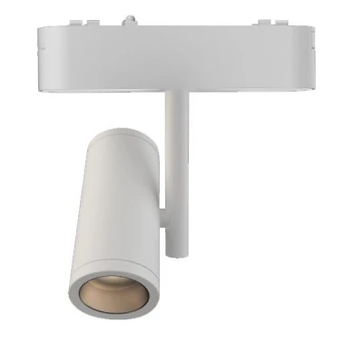 Led spot αλουμινίου 8W λευκό για μαγνητικές μονοφασικές ράγες DC48V 4000k ενδιάμεσο λευκό φως 800lm & χρόνο ζωής 25.000h