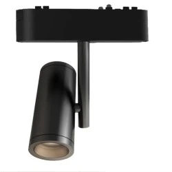 Led spot αλουμινίου 8W για μαγνητικές μονοφασικές ράγες DC48V 4000k ενδιάμεσο λευκό φως 800lm σε μαύρο χρώμα & χρόνο ζωής 25.000h