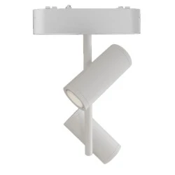Led spot αλουμινίου 2x8W για μαγνητικές μονοφασικές ράγες DC48V 4000k ενδιάμεσο λευκό φως 1700lm σε λευκό χρώμα  