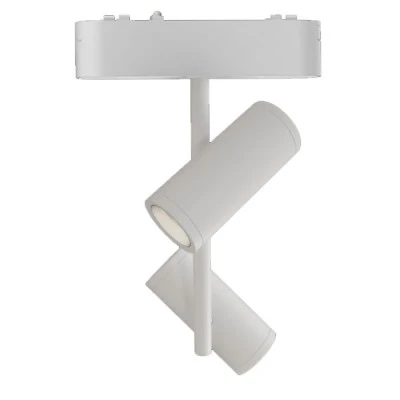 Led spot αλουμινίου 2x8W για μαγνητικές μονοφασικές ράγες DC48V 4000k ενδιάμεσο λευκό φως 1700lm σε λευκό χρώμα  