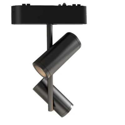 Led spot αλουμινίου 2x8W μαύρα για μαγνητικές μονοφασικές ράγες DC48V 4000k ενδιάμεσο λευκό φως 1700lm Led spot αλουμινίου 2x8W μαύρα για μαγνητικές μονοφασικές ράγες DC48V 4000k ενδιάμεσο λευκό φως 1700lm