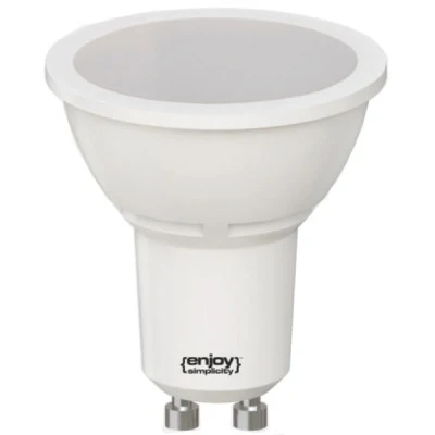 Λάμπα LED GU10 5W 230V 4000k ενδιάμεσο λευκό φως 400lm δέσμης 100° Ø50mm 25000h