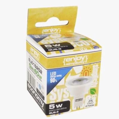 Λάμπα LED GU5.3 MR16 5W 230V 6500k ψυχρό λευκό φως 400lm δέσμης 38° 25000h Λάμπα LED GU5.3 MR16 5W 230V 6500k ψυχρό λευκό φως 400lm δέσμης 38° 25000h