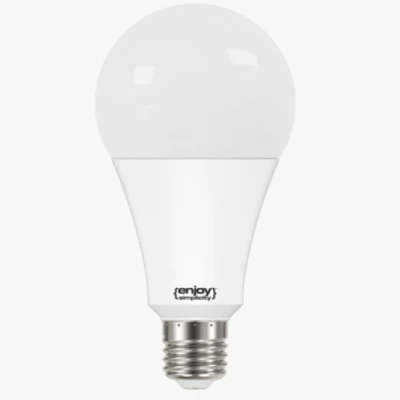 Λάμπα led A80 αχλάδι E27 22W 230V 6500k ψυχρό λευκό φως δέσμης 220° 3200lm enjoy simplicity 15000h