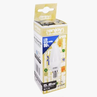 Λάμπα LED κεράκι B35 Ε14 5W 230V 4000k ενδιάμεσο λευκό φως 470lm δέσμης 280° ντιμαριζόμενη