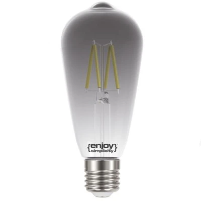 Λάμπα led Filament filament smoky E27 4.5W 230V ST64 2000k θερμό λευκό φως 180lm ντιμαριζόμενη