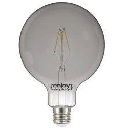Λάμπα led Filament filament smoky E27 4.5W 230V G125 2000k θερμό λευκό φως 180lm ντιμαριζόμενη