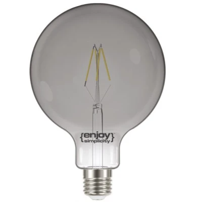Λάμπα led Filament filament smoky E27 4.5W 230V G125 4000k ενδιάμεσο λευκό φως 250lm ντιμαριζόμενη