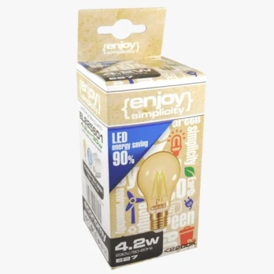 Λάμπα led Filament amber G95 E27 4W 230V 2000k θερμό λευκό φως 320lm δέσμης 320° 15000h
