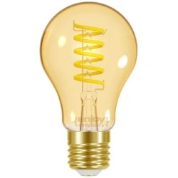 Λάμπα LED FILAMENT SPIRAL AMBER αχλάδι A60 E27 4.8W θερμό φως 2000k 350lm δέσμης 320° 15000h