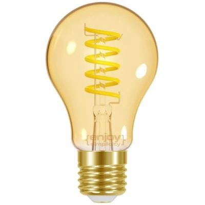 Λάμπα LED FILAMENT SPIRAL AMBER αχλάδι A60 E27 4.8W θερμό φως 2000k 350lm δέσμης 320° 15000h Λάμπα LED FILAMENT SPIRAL AMBER αχλάδι A60 E27 4.8W θερμό φως 2000k 350lm δέσμης 320° 15000h