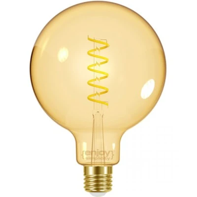 Λάμπα LED FILAMENT SPIRAL AMBER E27 G125 4.8W θερμό φως 2000k 350lm δέσμης 320° 15000h Λάμπα LED FILAMENT SPIRAL AMBER E27 G125 4.8W θερμό φως 2000k 350lm δέσμης 320° 15000h