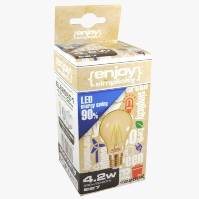 Λάμπα led filament amber B35 E14 2W 230V 2000k θερμό λευκό φως 180lm δέσμης 320° 20000h