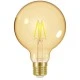Λάμπα led Filament amber G95 E27 4W 230V 2000k θερμό λευκό φως 320lm δέσμης 320° 15000h
