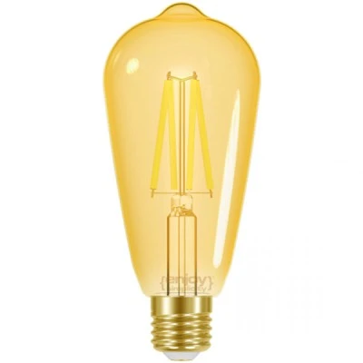 Λάμπα LED FILAMENT AMBER E27 ST64 4W θερμό φως 2000k 320lm δέσμης 320° ντιμαριζόμενη 15000h