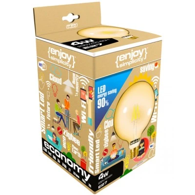 Λάμπα LED FILAMENT AMBER A60 E27 7.5W θερμό φως 2000k 600lm δέσμης 320° ντιμαριζόμενη 20000h