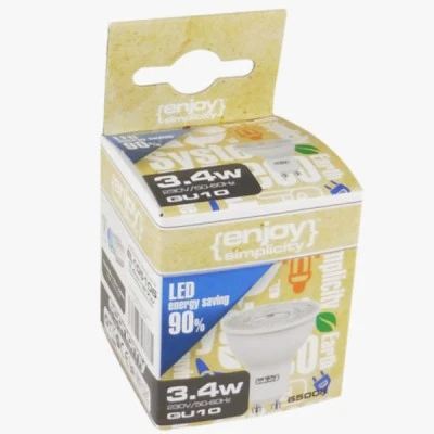 Λάμπα LED GU10 Ø50mm 5W 230V 4000k ενδιάμεσο λευκό φως 540lm δέσμης 36° 15000h ντιμαριζόμενη