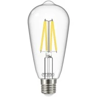 Λάμπα FILAMENT LED SMART Wi-Fi+BLE ON/OFF E27 ST64 6.3W θερμό φως 2700k 806lm 320° ντιμαριζόμενη