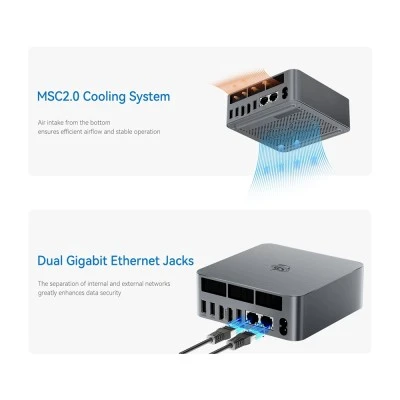 Mini PC Beelink EQi12-D4 , Intel Core i3-1220P, με 16GB RAM DDR4, 500GB M.2 SSD, Win 11 Pro
