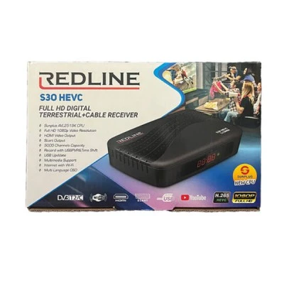 Επίγειος ψηφιακός δέκτης REDLINE S30 DVB-T2/C H265 Full High Definition με  αυτόματη και χειροκίνητη ανίχνευση καναλιών