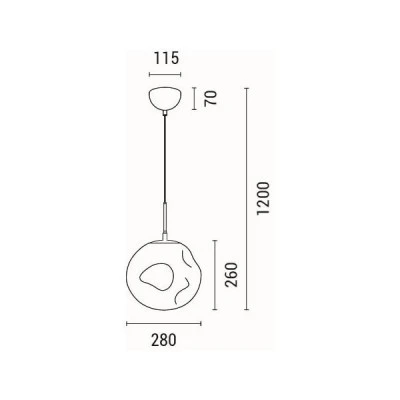 Κρεμαστό φωτιστικό στρόγγυλο LED 6W θερμό φως 3000K 600Lm Φ30 ασημί ARTE ILLUMINA PICADILLY 