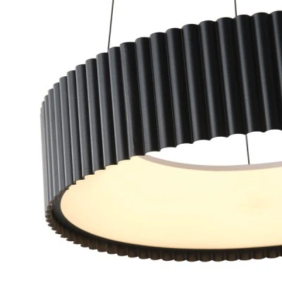 Φωτιστικό κρεμαστό LED μεταλλικό 30W θερμό φως 3000K 2262Lm με δέσμη 120° μαύρο χρώμα Φ460mm ARTE ILLUMINA HALLO