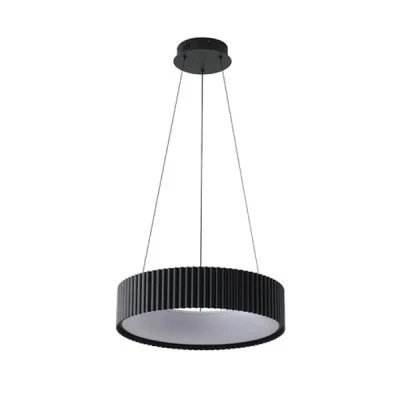 Φωτιστικό κρεμαστό LED μεταλλικό 30W θερμό φως 3000K 2262Lm με δέσμη 120° μαύρο χρώμα Φ460mm ARTE ILLUMINA HALLO