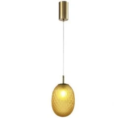 Φωτιστικό κρεμαστό γυάλινο με ντουί 1XE14 MAX 25W 150X230mm μελί χρώμα ARTE ILLUMINA CANDY
