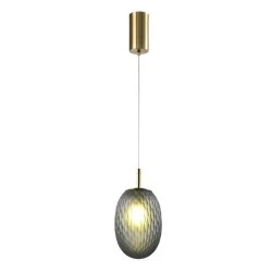 Φωτιστικό κρεμαστό γυάλινο με ντουί 1XE14 MAX 25W 150X230mm γκρι χρώμα ARTE ILLUMINA CANDY
