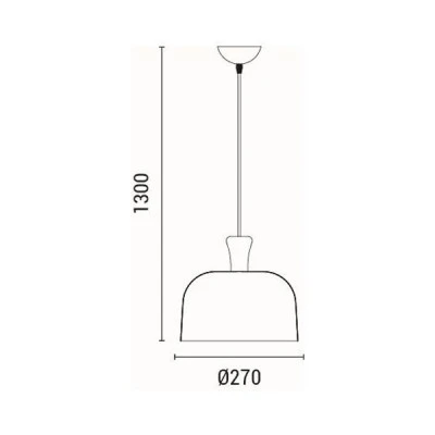 Κρεμαστό φωτιστικό καμπάνα με ντουί 1XΕ27 MAX 15W 270X1300mm μαύρο χρώμα μεταλλικό ARTE ILLUMINA SIMPLO