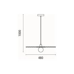 Κρεμαστό φωτιστικό μαύρο χρώμα με ντουί G9 max 10W 480x1000mm ARTE ILLUMINA PIRUETTE ματαλλικό με ύφασμα