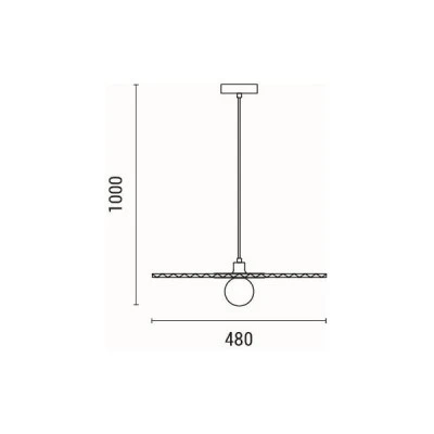 Κρεμαστό φωτιστικό μαύρο χρώμα με ντουί G9 max 10W 480x1000mm ARTE ILLUMINA PIRUETTE ματαλλικό με ύφασμα