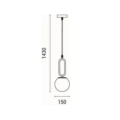 Φωτιστικό κρεμαστό γυάλινο μονόφωτο 1XE27 MAX 40W 150X150X1430mm λευκό-χρυσό χρώμα ARTE ILLUMINA ORBA