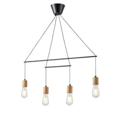 Μοντέρνο κρεμαστό φωτιστικό 4φωτο ARTE ILLUMINA EDISON από μέταλλο και ξύλο με ντουί 4XΕ27 930X120X1180mm Μοντέρνο κρεμαστό φωτιστικό 4φωτο ARTE ILLUMINA EDISON από μέταλλο και ξύλο με ντουί 4XΕ27 930X120X1180mm