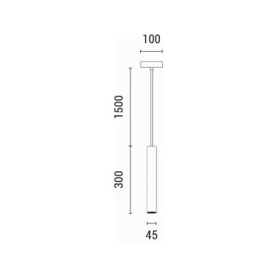 Φωτιστικό κρεμαστό LED από τσιμέντο 3W 45X45X300mm λευκό χρώμα ARTE ILLUMINA SALPICO IP20