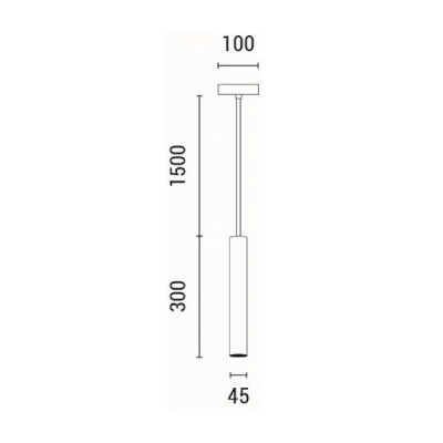 Φωτιστικό κρεμαστό από τσιμέντο LED 3W 45X45X300mm γκρι χρώμα ARTE ILLUMINA SALPICO IP20