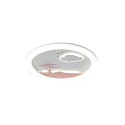 Πλαφονιέρα LED 60W με δεντράκι και σύννεφο Φ50 6120Lm 3CCT 3000-4000-6500K 480x65mm λευκό-ροζ χρώμα ARTE ILLUMINA ALEGRE