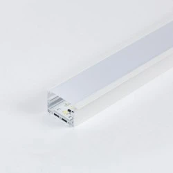 Γραμμικό φωτιστικό χωνευτό 80W 2,0m με πλακέτα 3000K θερμό φως 24V λευκό χρώμα 50x30mm από αλουμίνιο IP40